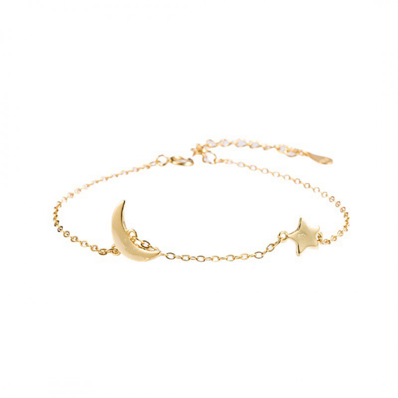 Minimalist Star and Moon Bracelet -Simple and Cool Style