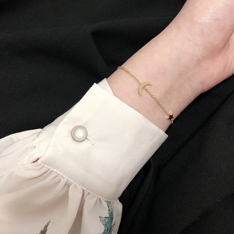 Minimalist Star and Moon Bracelet -Simple and Cool Style