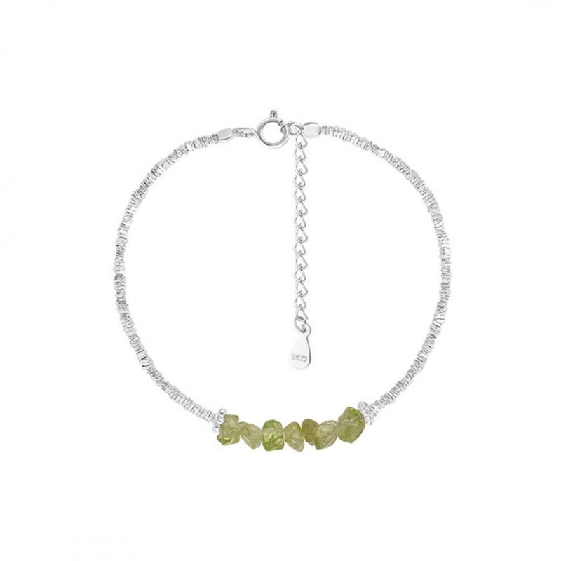 Olivine Crystal Bracelet Minimalist High-End Irregular