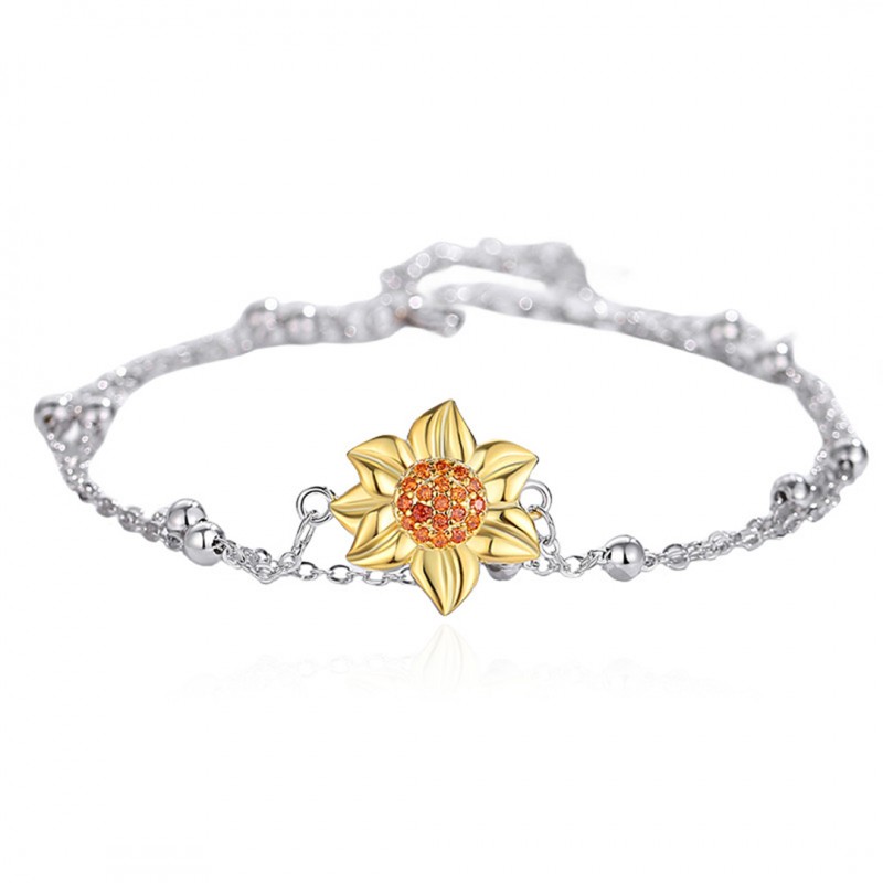 Sunflower Bracelet Double-layer Bead Design Niche