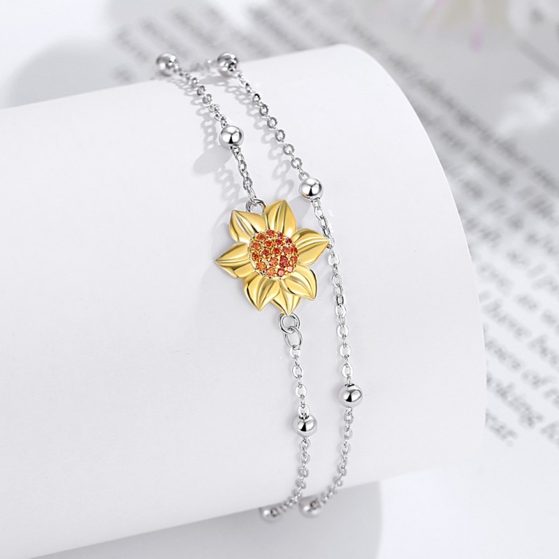 Sunflower Bracelet Double-layer Bead Design Niche