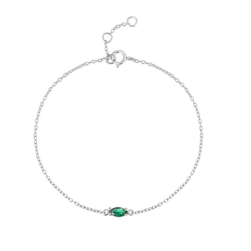 Green Cubic Zirconia O-Chain Bracelet