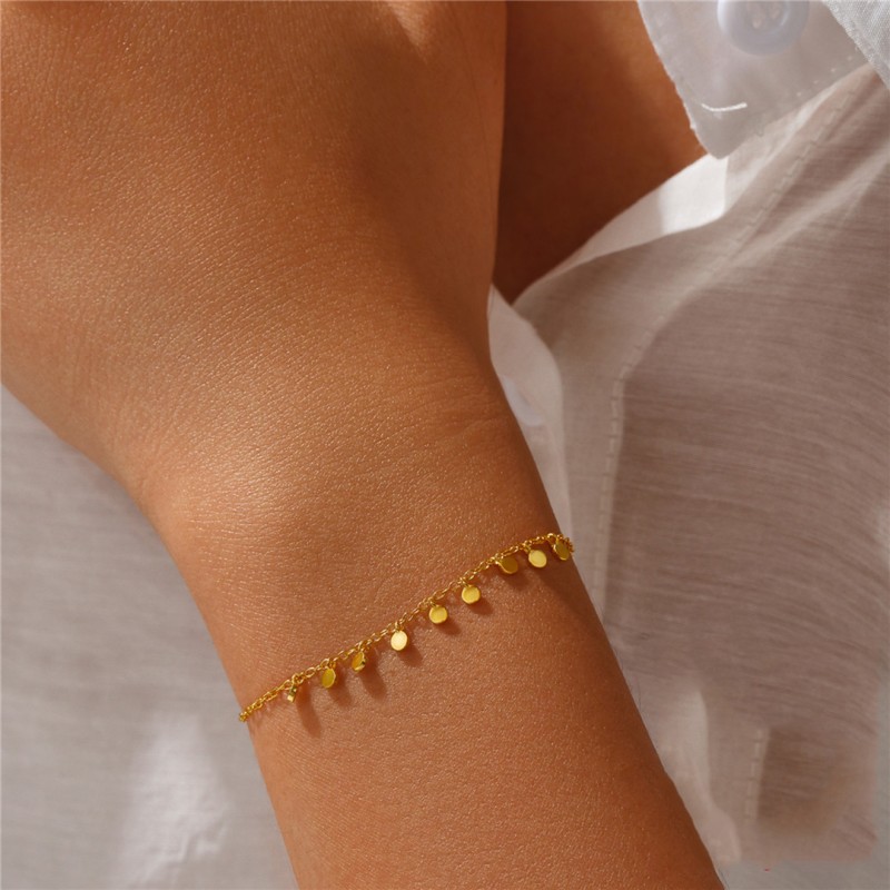 Simple Round Plate Daily Bracelet