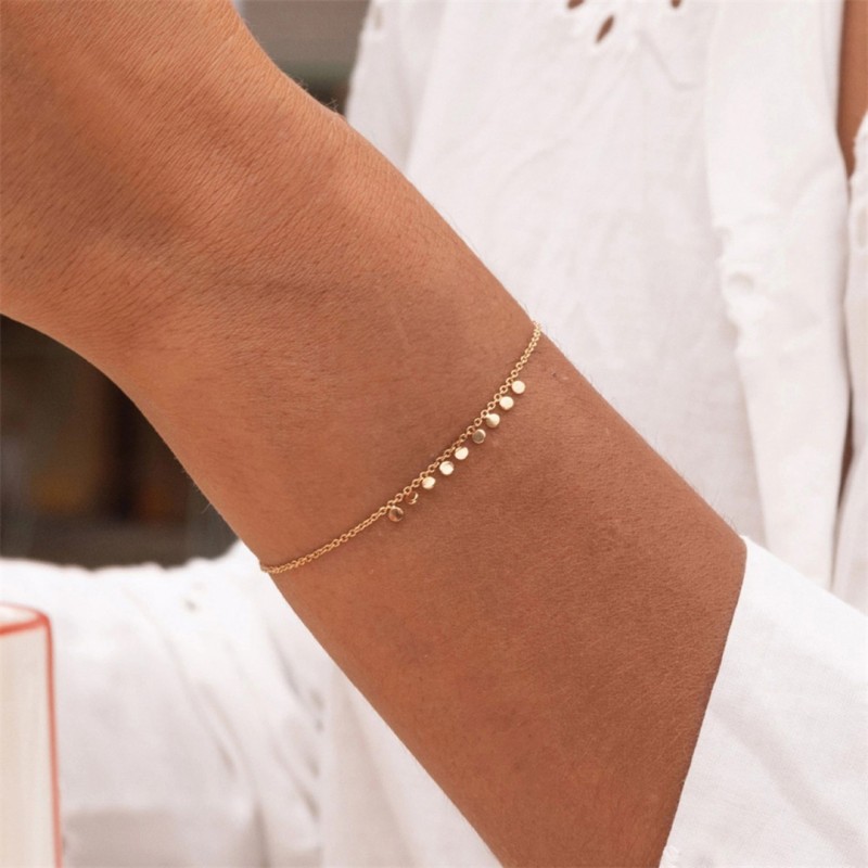 Simple Round Plate Daily Bracelet