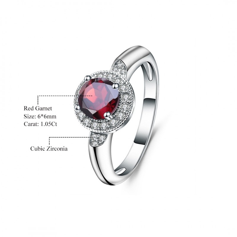 Natural Garnet Ring with Light Luxury Fashion 