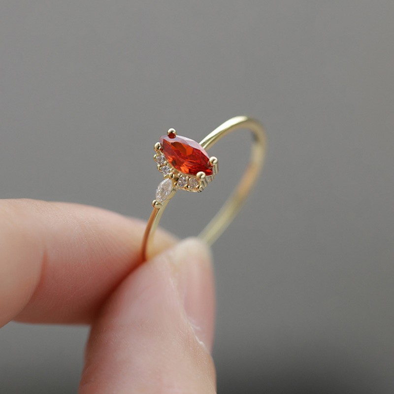 Devil's Eye Ring with Garnet Inlay