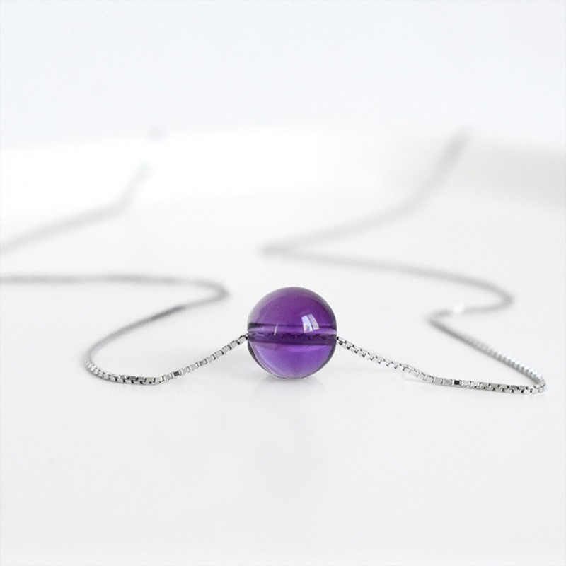 Chic Minimalist Style Amethyst Necklace