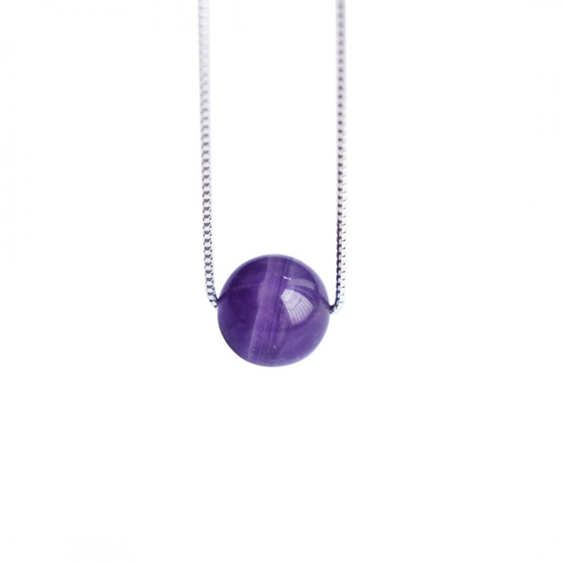 Chic Minimalist Style Amethyst Necklace