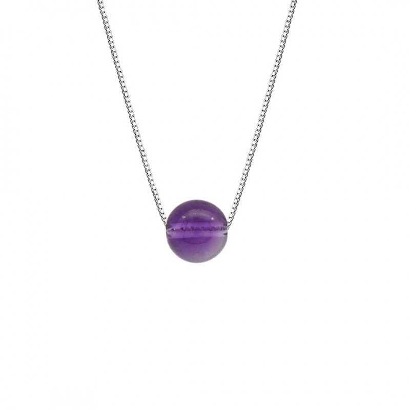 Chic Minimalist Style Amethyst Necklace