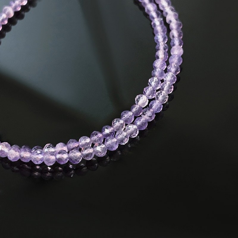 Elegant and Stylish Collarbone Necklace with Simple Amethyst Bead Strand