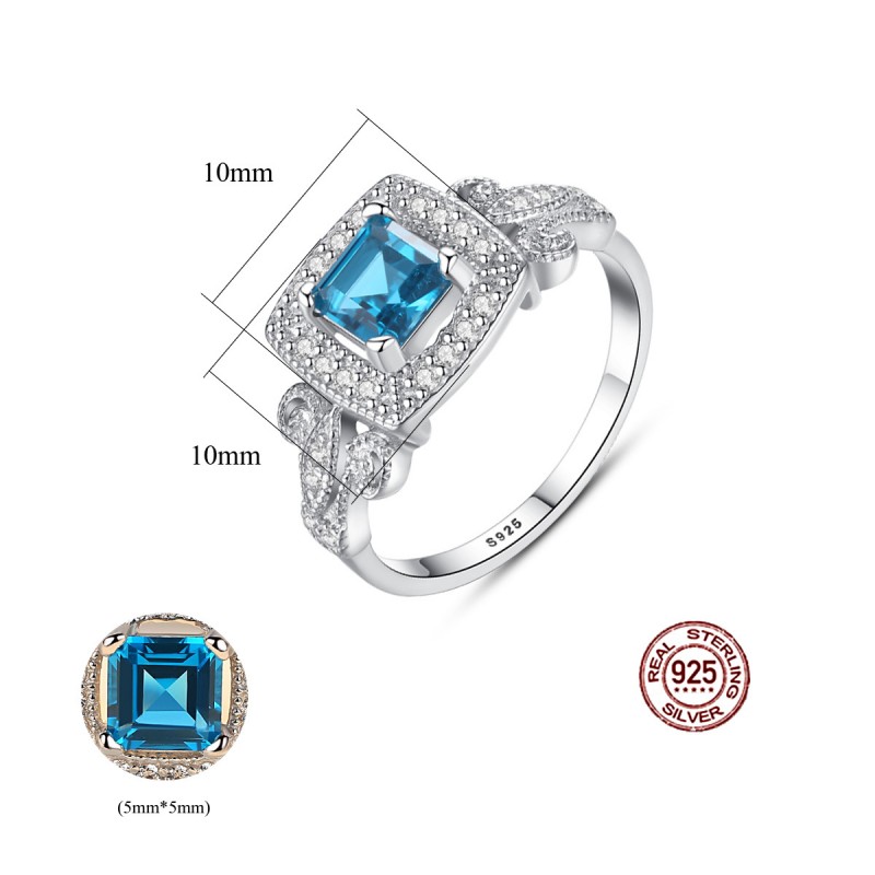 Silver Micro-set Aquamarine Ring