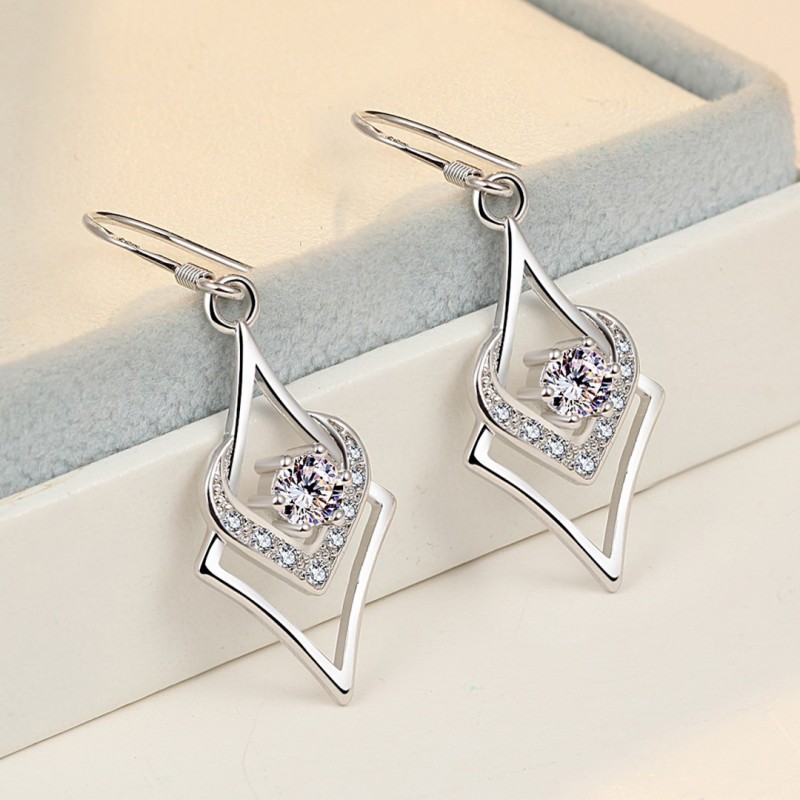 Love Heart Drop Earrings for Women 