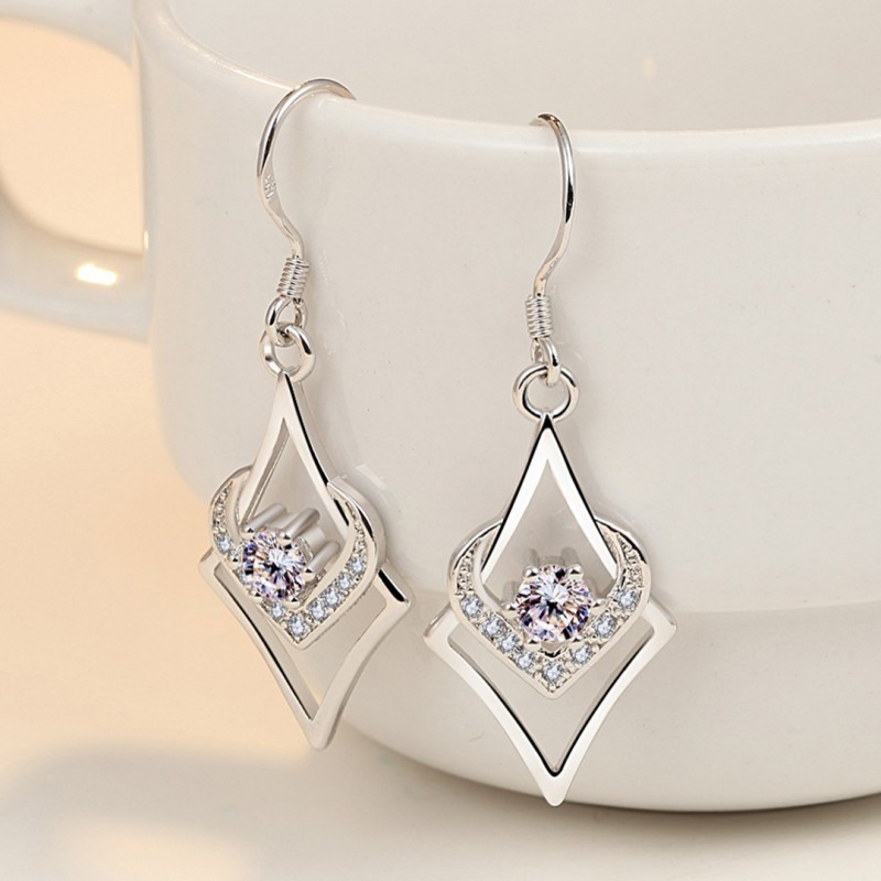 Love Heart Drop Earrings for Women 