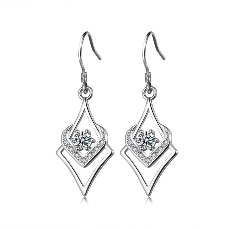 Love Heart Drop Earrings for Women 