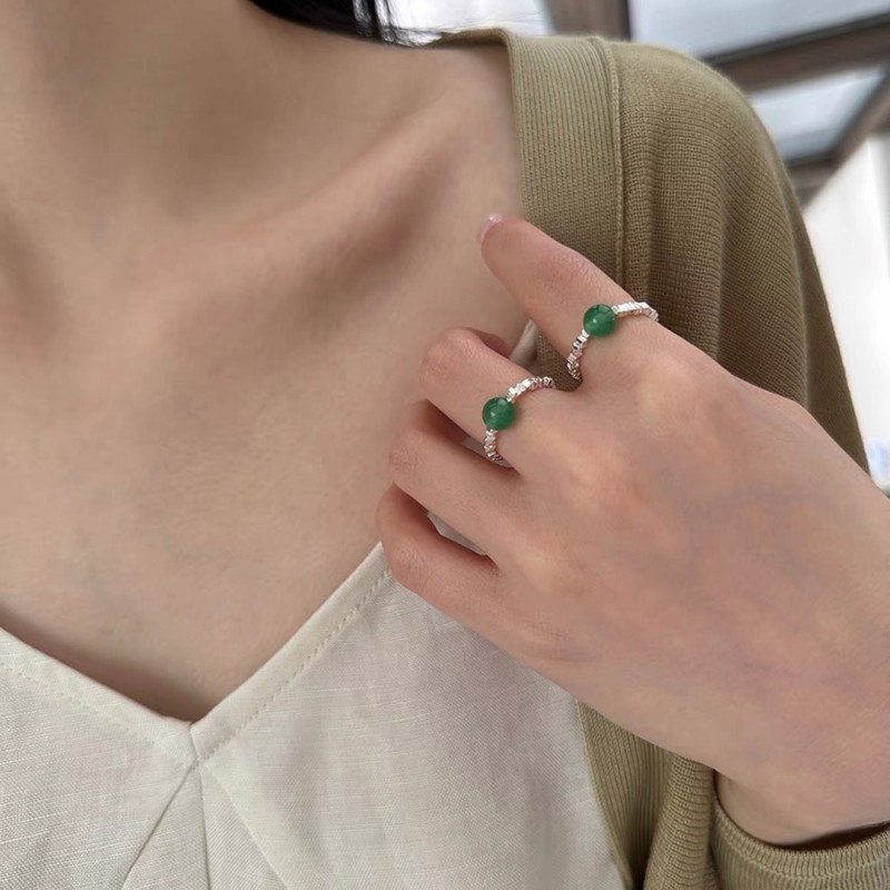 Jade Ring Elastic String Adjustable