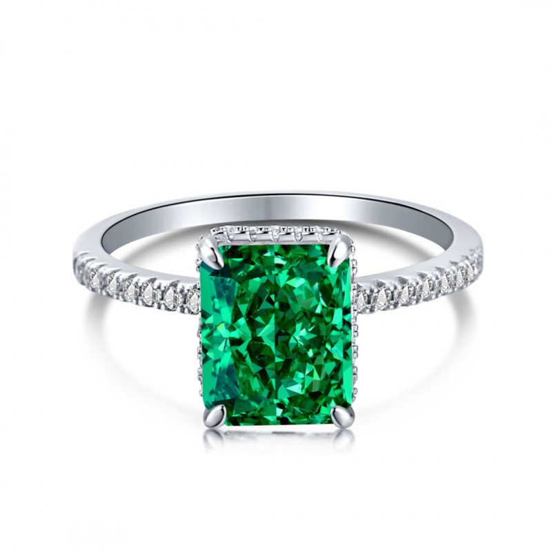 Silver Paraiba Ring with Emerald