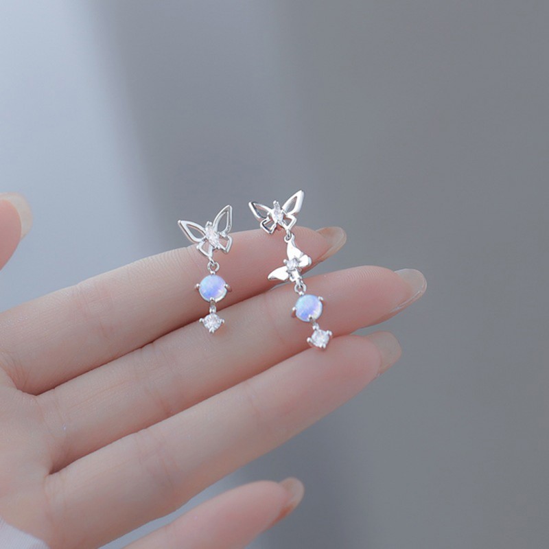 Moonstone Butterfly Stud Earrings