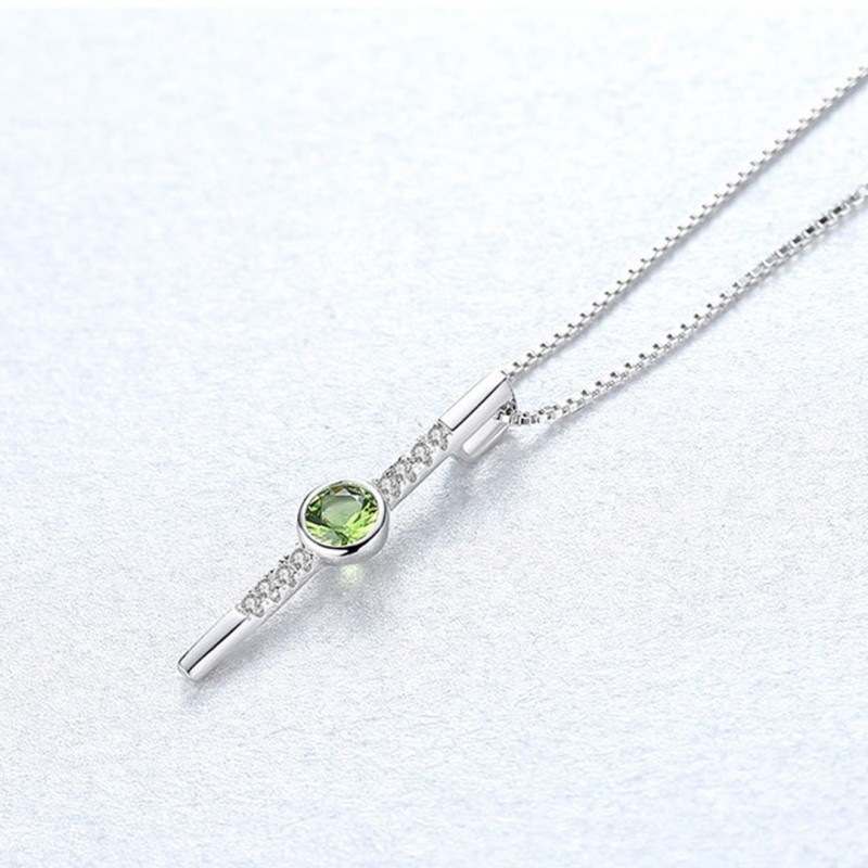 Olivine Pendant Necklace with Box Chain