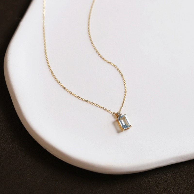 Plated 14K Gold Sapphire Necklace