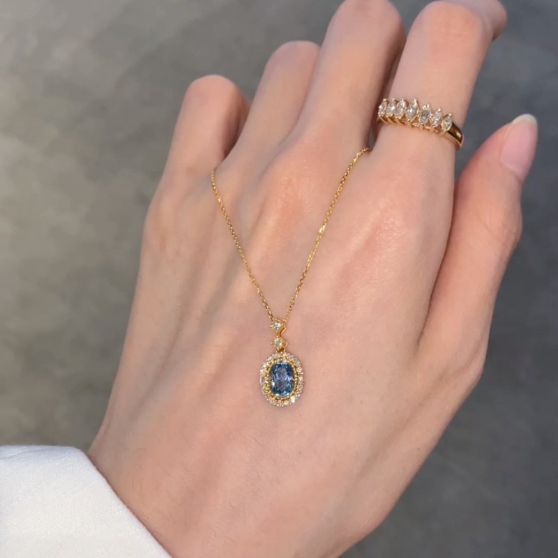 Luxury Sapphire Pendant Necklace