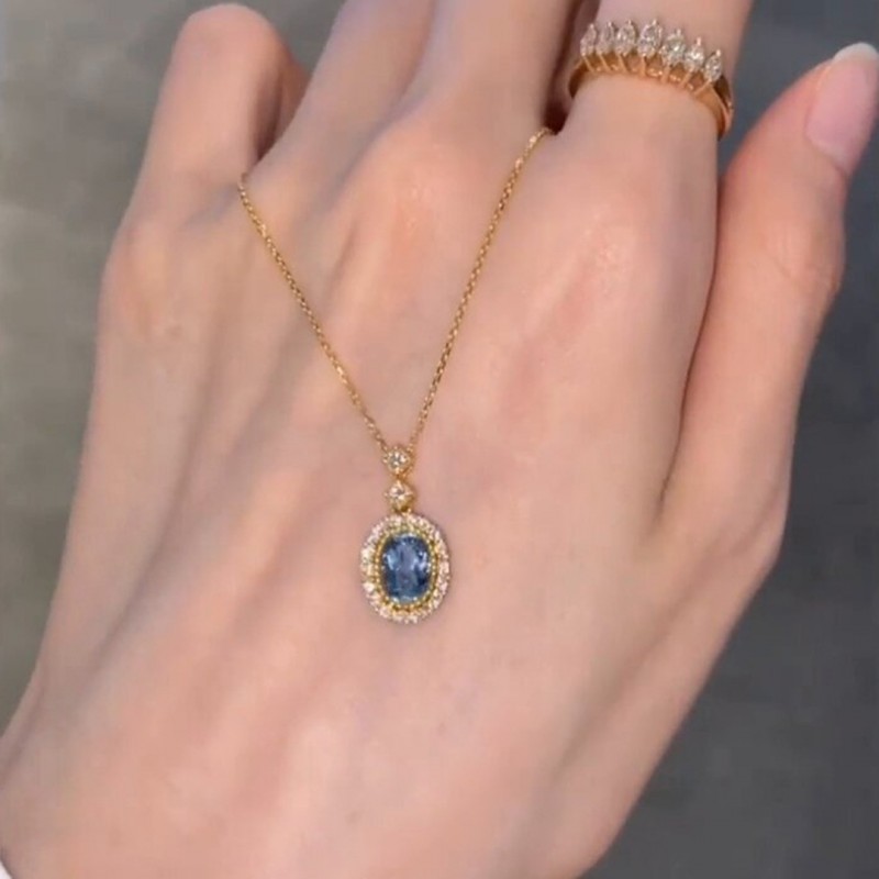 Luxury Sapphire Pendant Necklace