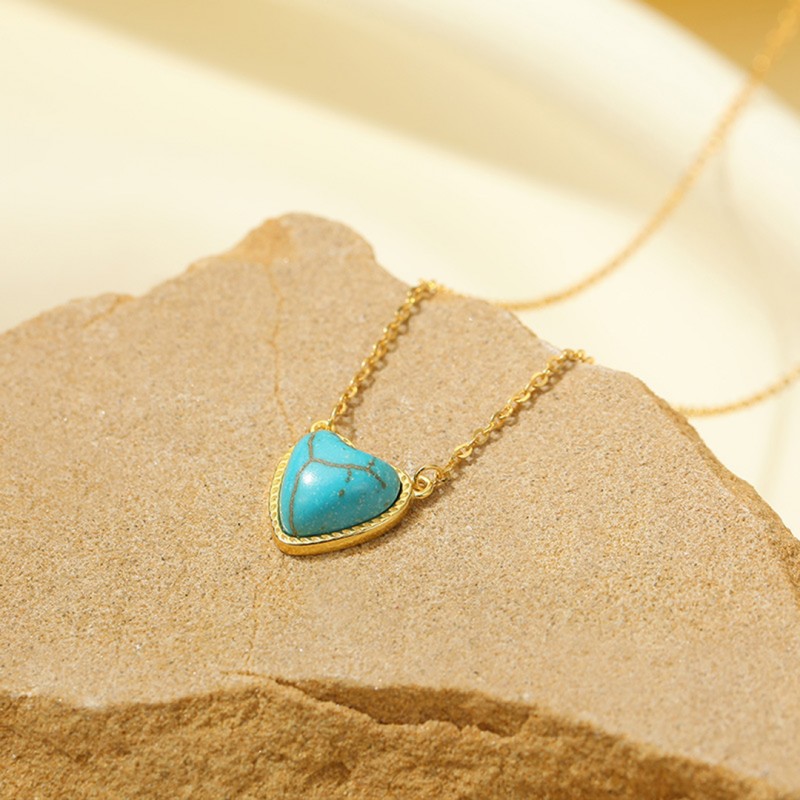 Turquoise Heart Pendant Necklace