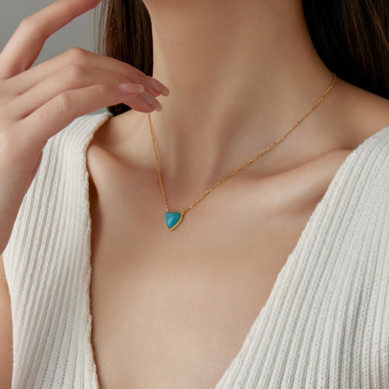 Turquoise Heart Pendant Necklace