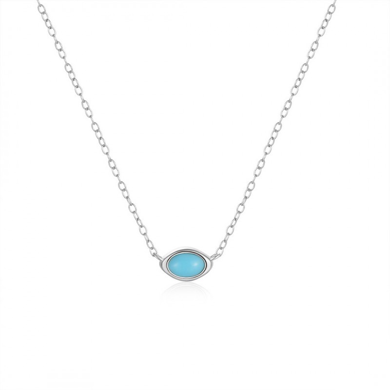 Elegant Turquoise Necklace with Diamond Accents for Women