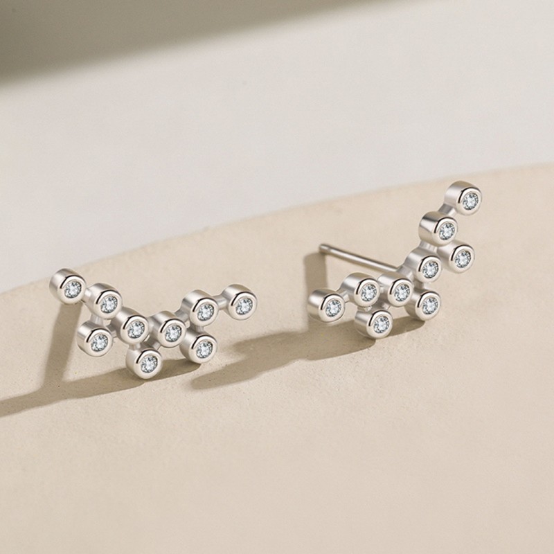 Bubble Climber Earrings Light Luxury High Fashion Set with Diamonds 