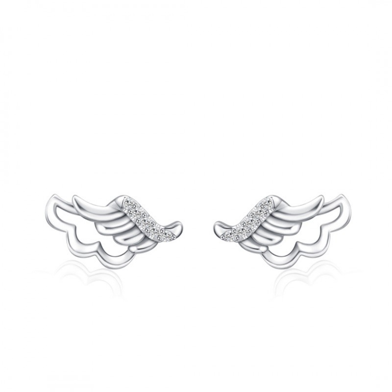 Angel Wing Set with Diamonds Fashionable Climber Earrings