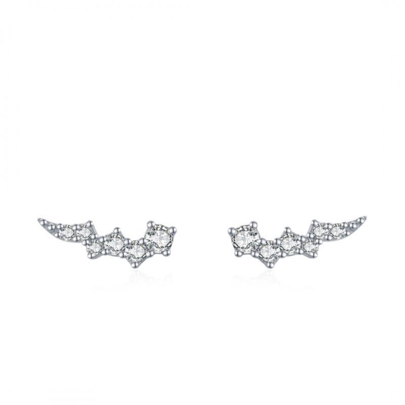 Niche Design Irregular Small Broken Diamond Climber Earrings