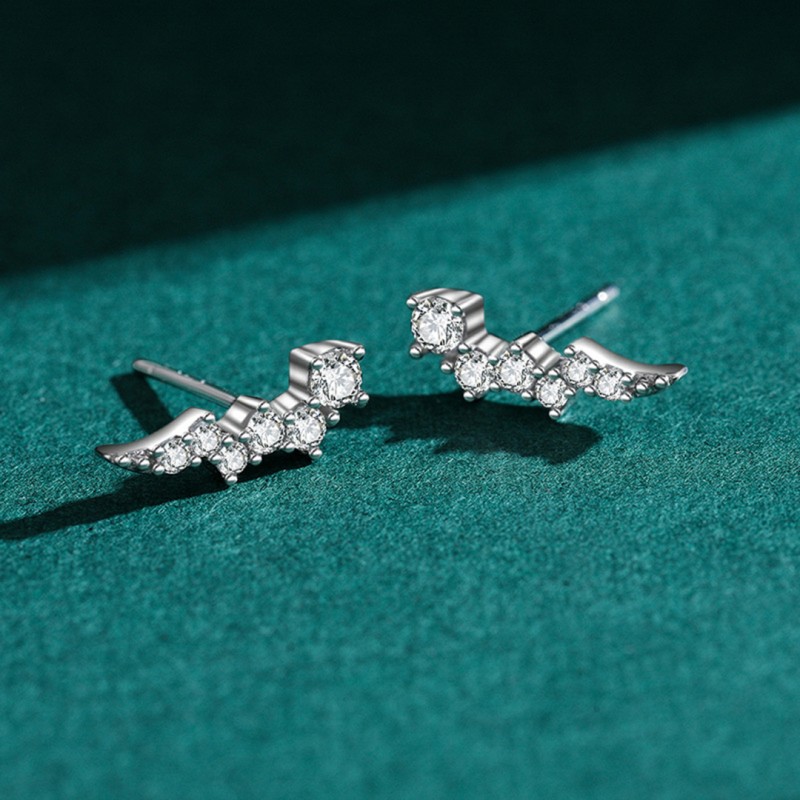 Niche Design Irregular Small Broken Diamond Climber Earrings