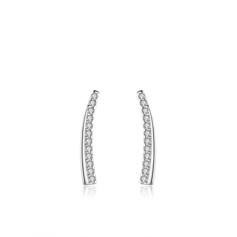 Simple Arc Set with Diamonds Exquisite Versatile Climber Earrings