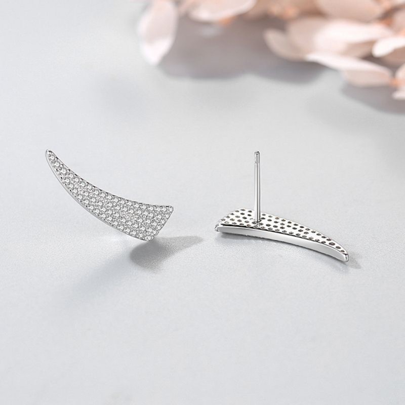 Fashion Angel Wing Full Diamond Climber Earrings