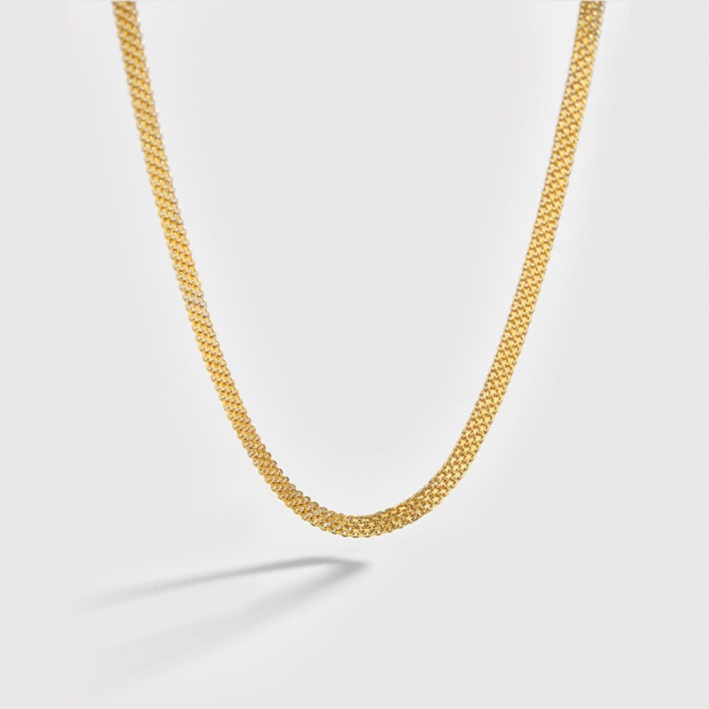 Retro Layered Hollow Woven Chain Necklace