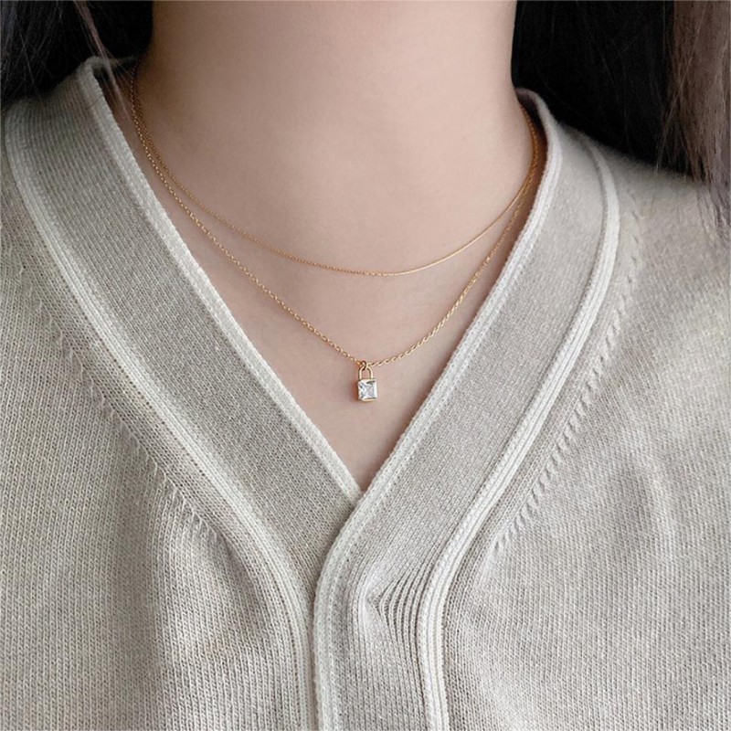 Gold-Plated Single Chain Bamboo Joint Necklace 