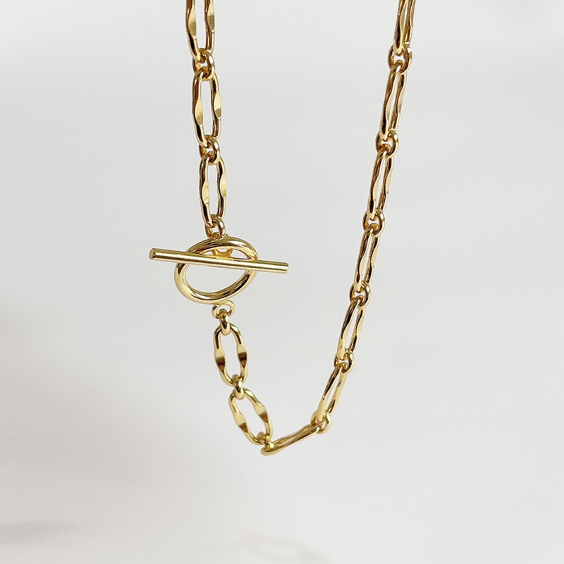 Gold-Plated Necklace Simple Thick Chain Handmade