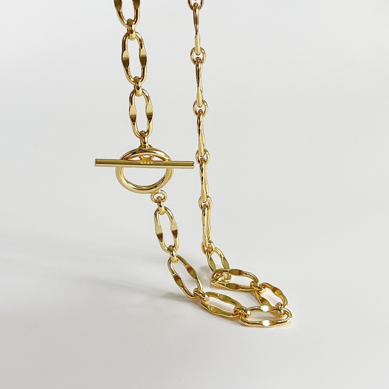 Gold-Plated Necklace Simple Thick Chain Handmade