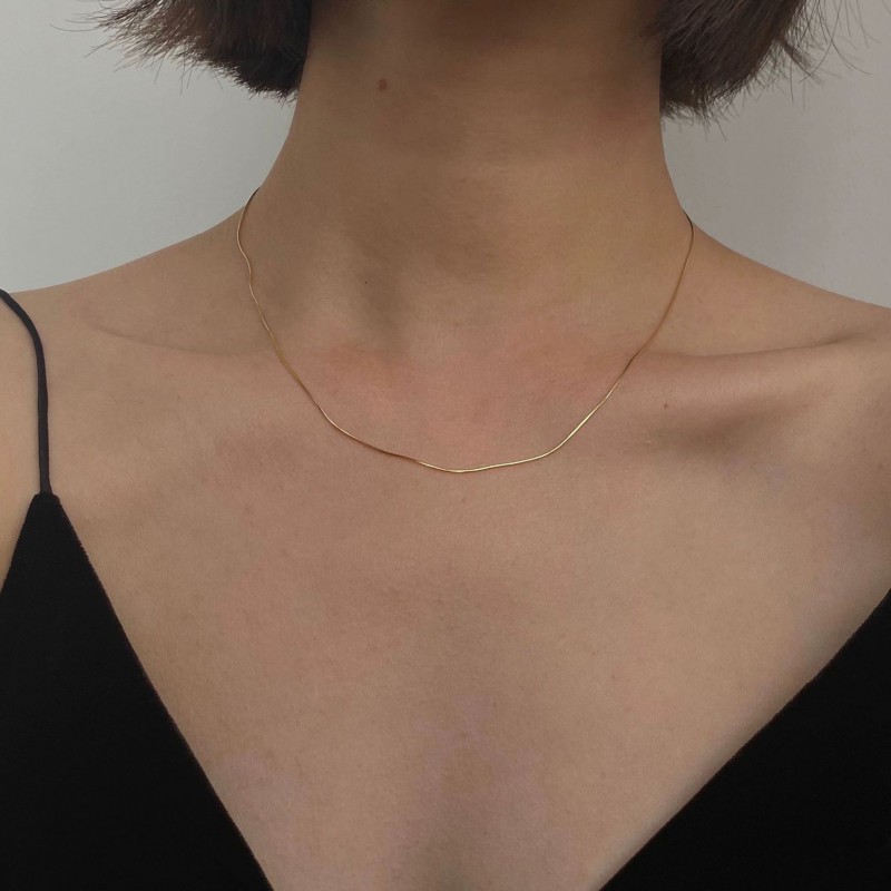 Italian Gold-Plated Simple Snake Bone Chain 