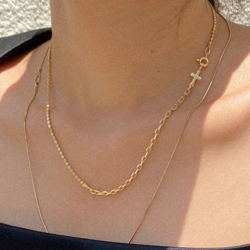 Gold Versatile Cross Necklace Minimalist Cold Wind