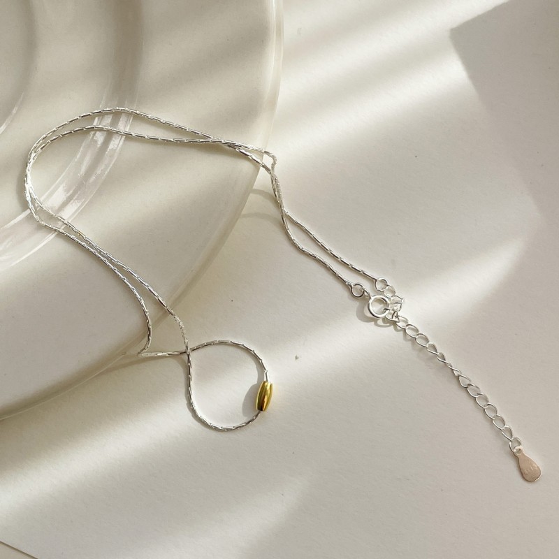 Simple Light Luxury Italian Designer Style Small Gold Bead Necklace