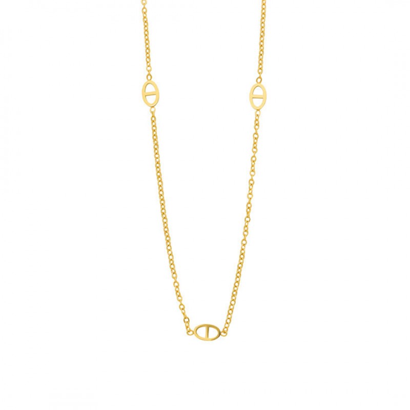 Plated with Gold Pig Nose Necklace Versatile Stackable 