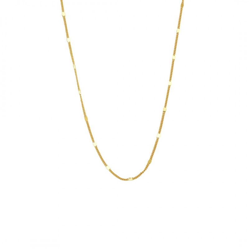 Super Sparkling Piece Necklace Plain Chain 