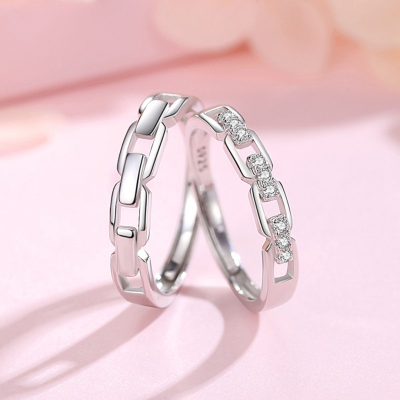 Chain Couple Rings Stylish and Personalized with Adjustable Opening