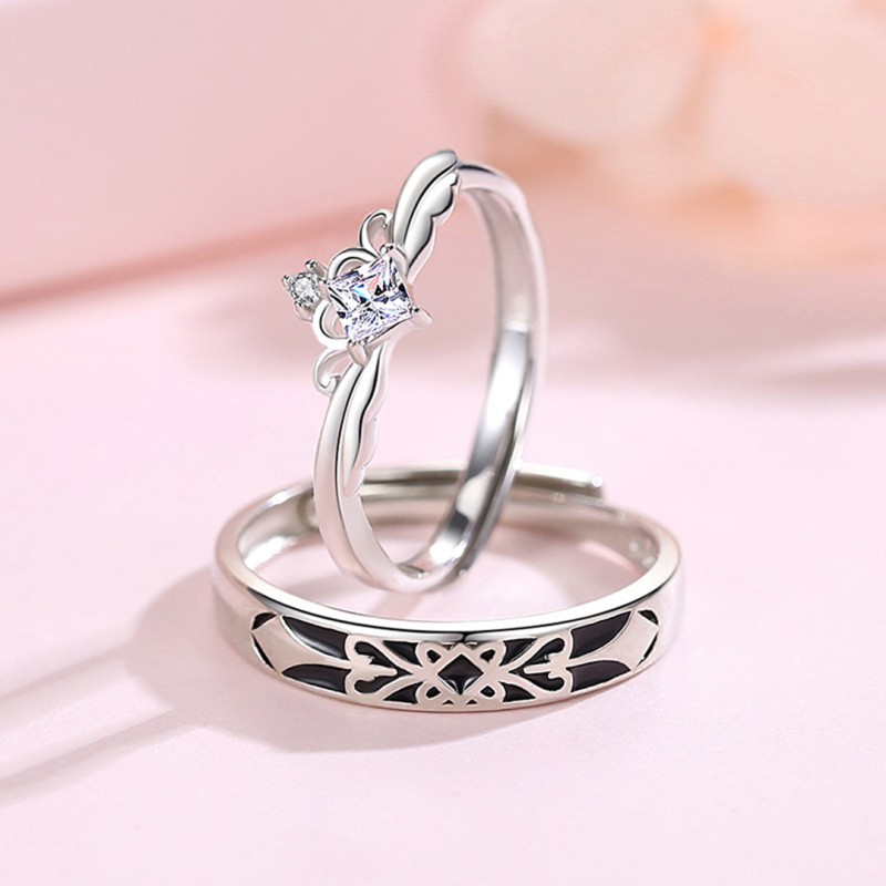 Princess and Knight Couple Rings  Adjustable Opening