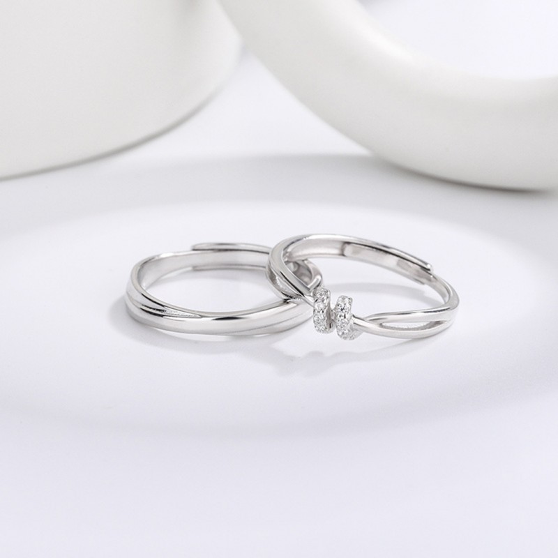 Love Intertwined Couple Rings Niche Design