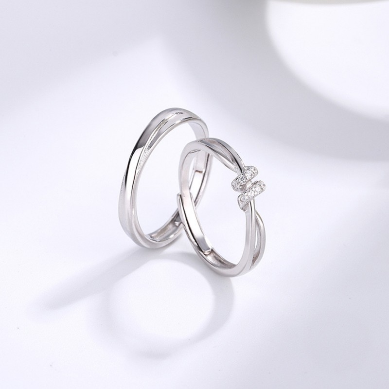 Love Intertwined Couple Rings Niche Design