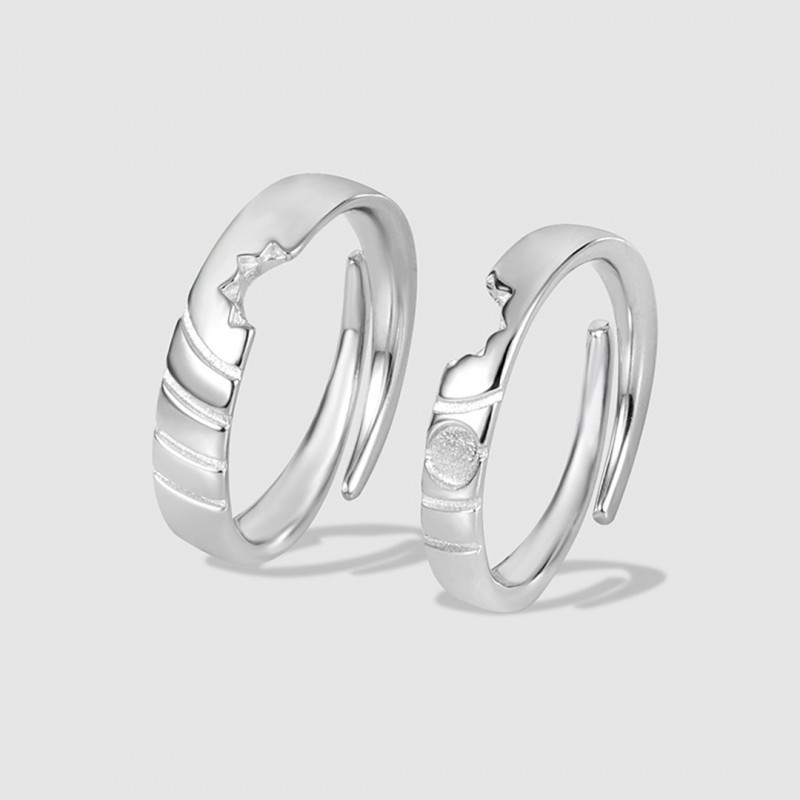 Couple Rings Sun Moon Stars Niche Original