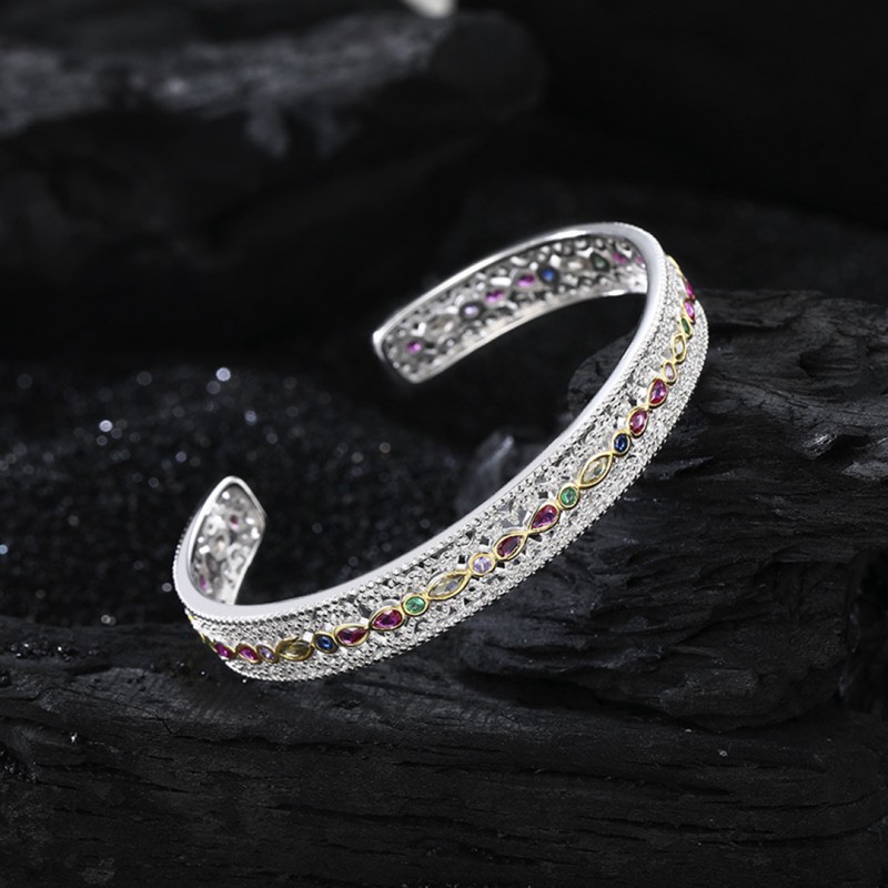 Fashion Lace Color Zircon Bracelet Versatile Niche Design 