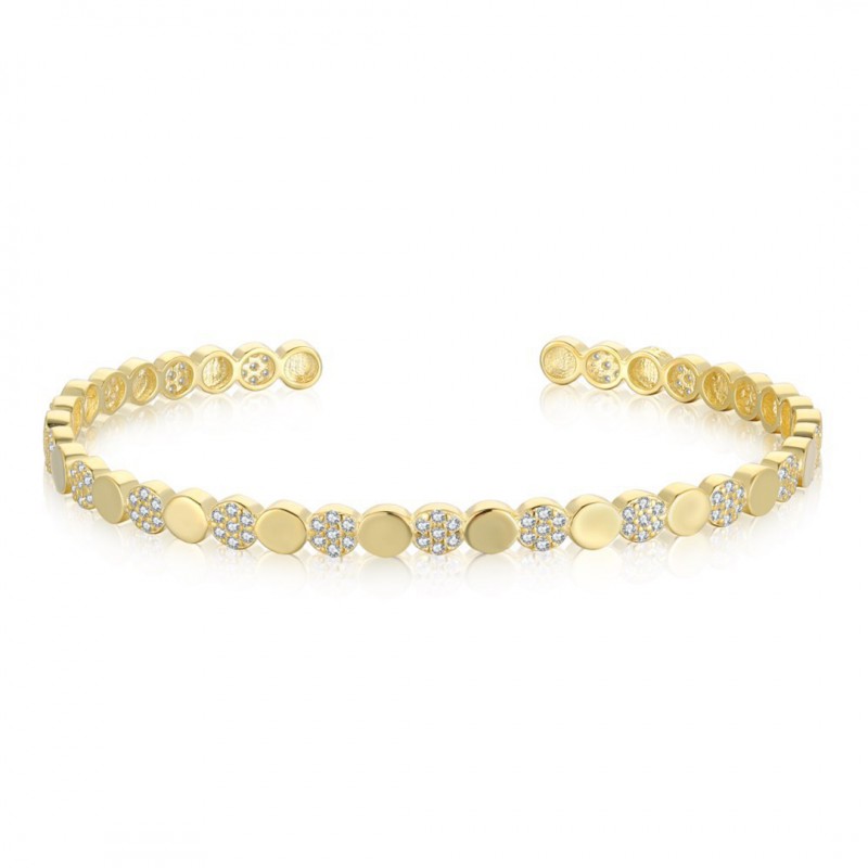 Niche Light Luxury Fashion Honeycomb with Diamond Geometric Circular Open Bracelet 